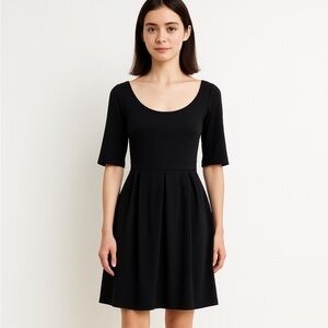 Theory Melody Black Dress Size 2 Career Party Little Black Dress Ponte Silk